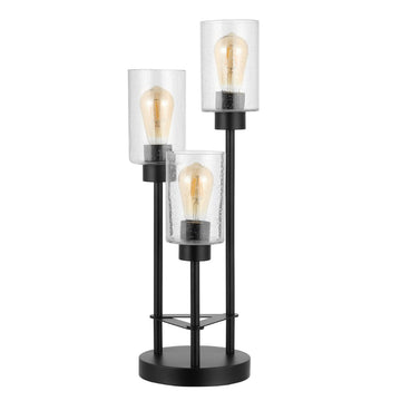 Axel Modern 20.5" Iron/Seeded Glass Modern Industrial LED Table Lamp - JONATHAN Y